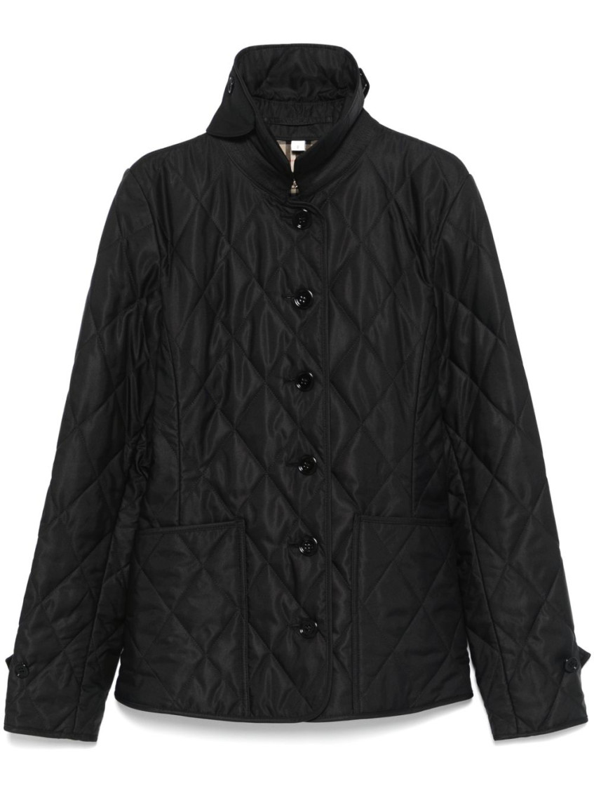 Burberry Tailored Jacket With Quilted High Collar
