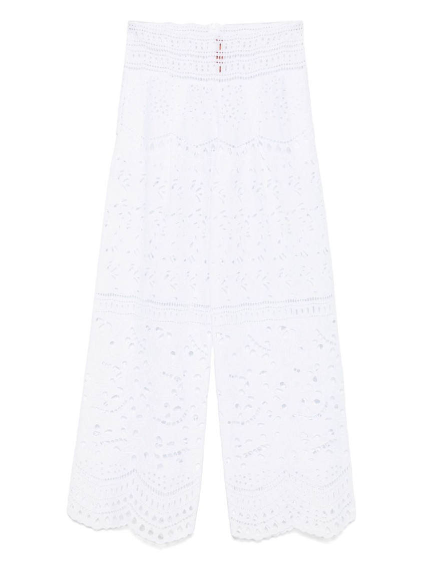 Ermanno Scervino Wide Leg Lace Trousers With Sheer Crochet Detailing
