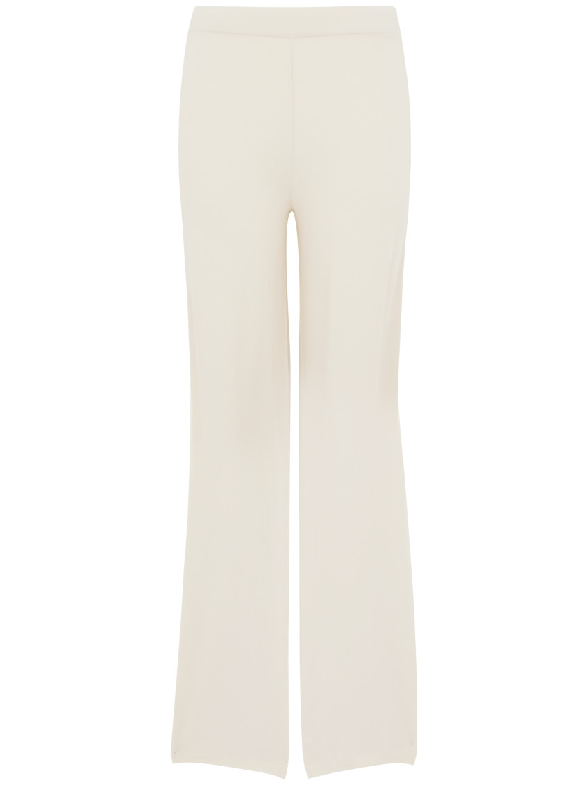 Kangra Cashmere Ivory High-waisted Wide-leg Trousers