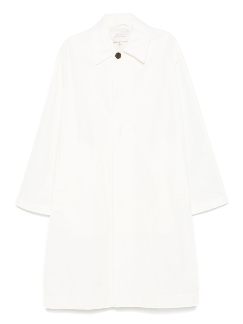 Studio Nicholson Nylon And Cotton Blend Coat In White