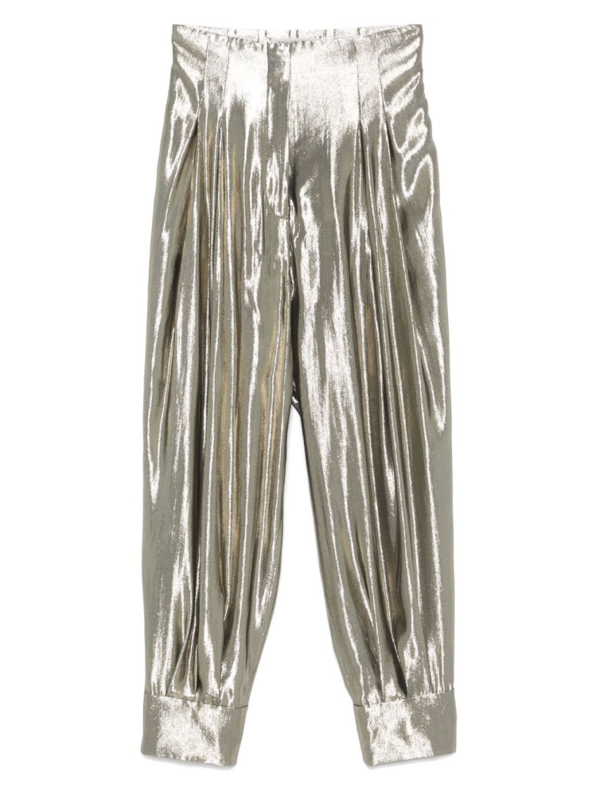 Philosophy Di Lorenzo Serafini Silver Casual Trousers Laminated-effect