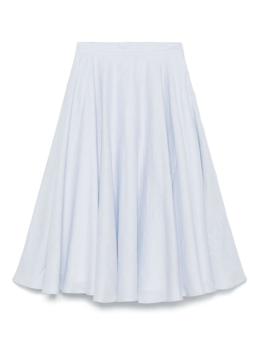 Lardini Light Blue Linen Bell Shaped Skirt