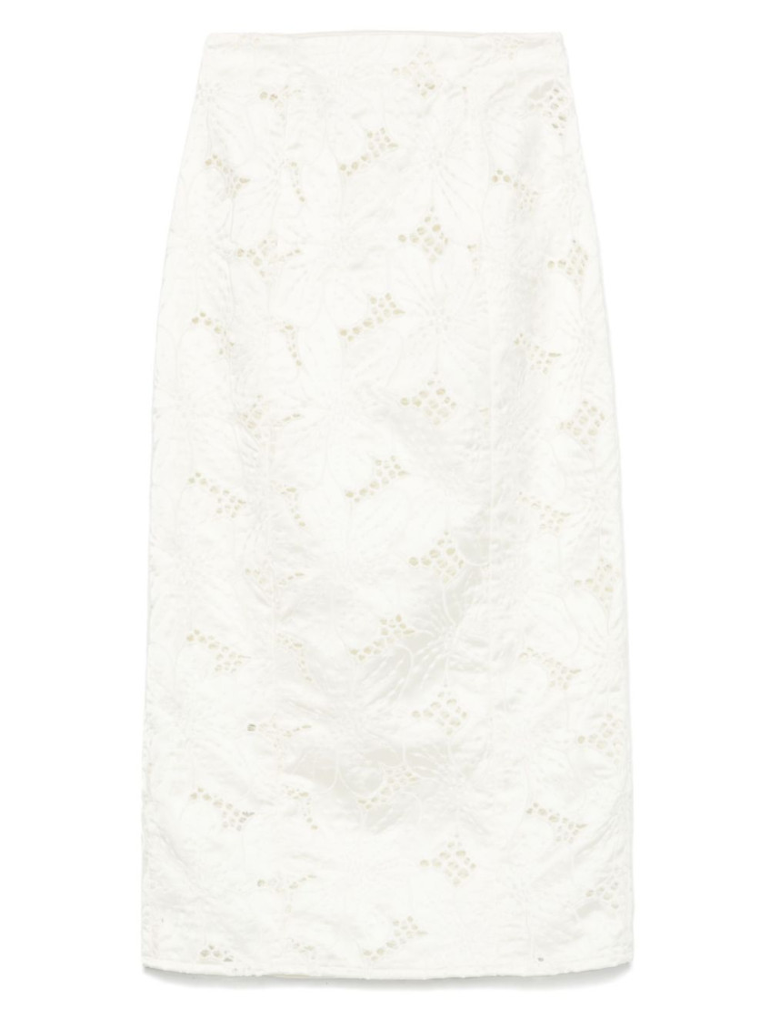 Shop Genny White Satin Skirt