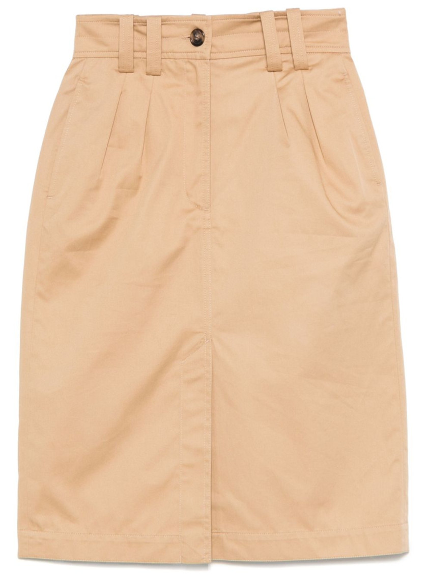 Apc Poplin Cotton Skirt Front Slit