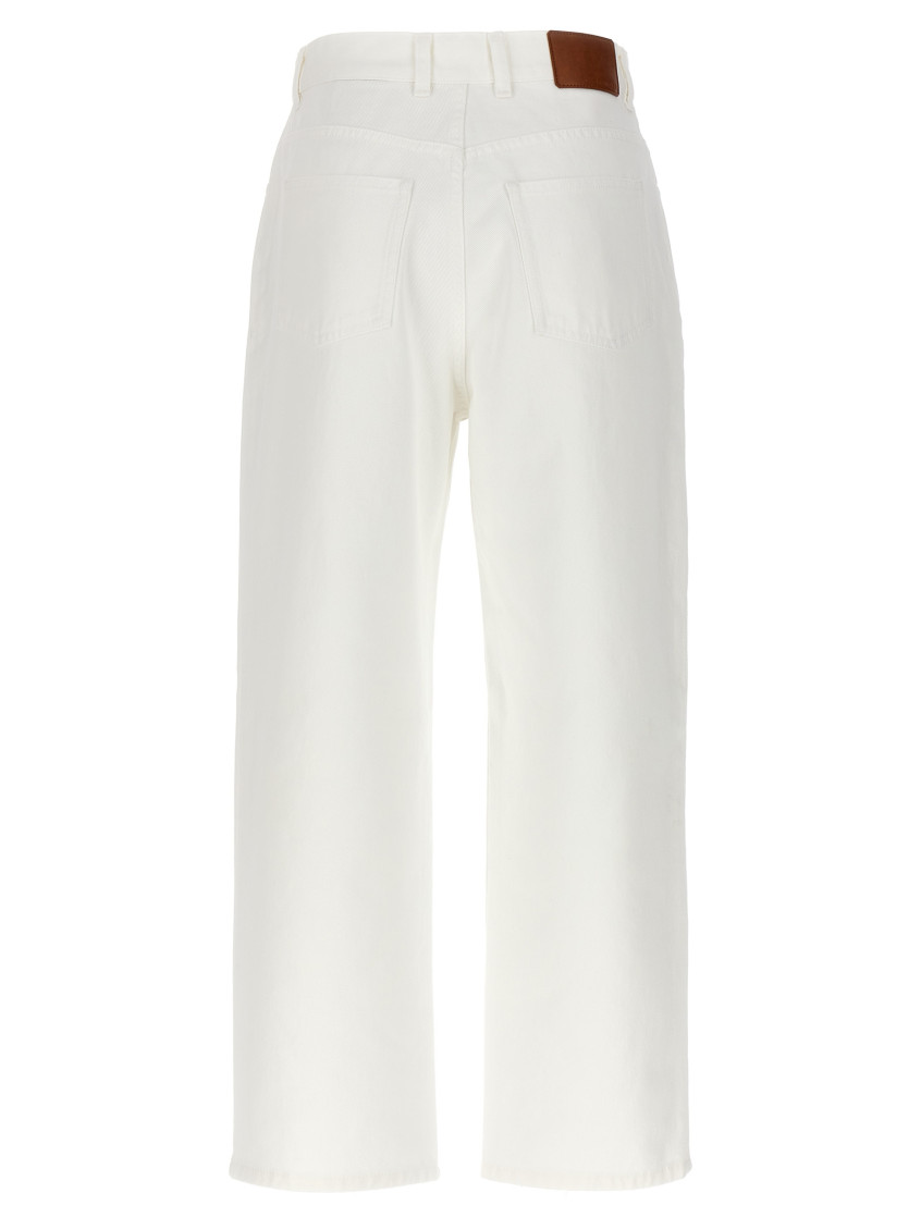 デニム・ジーパン MONCLER Crop straight leg jeans White 2A0001454A77 Moncler White Crop straight leg jeans for Women Online USA