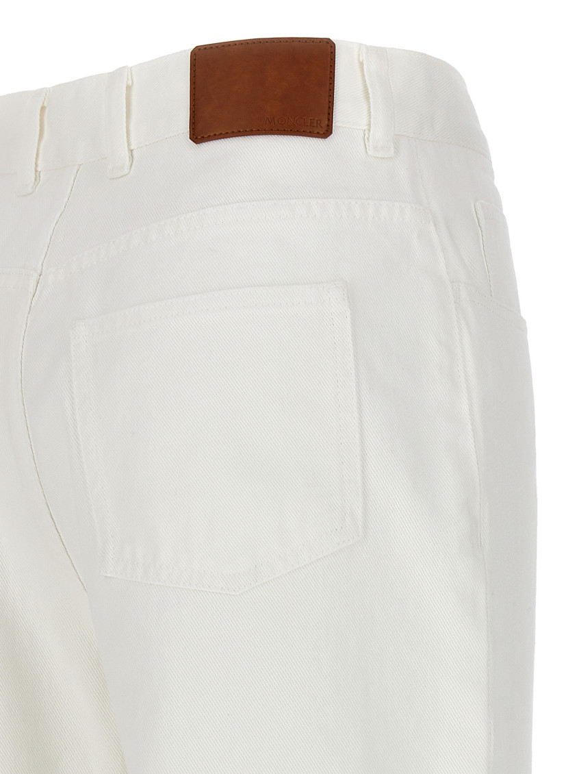 デニム・ジーパン MONCLER Crop straight leg jeans White 2A0001454A77 Moncler White Crop straight leg jeans for Women Online USA