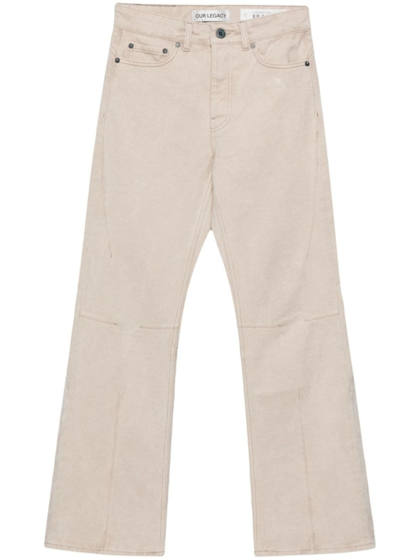 Our Legacy Moto Cut Straight-leg Jeans In Beige