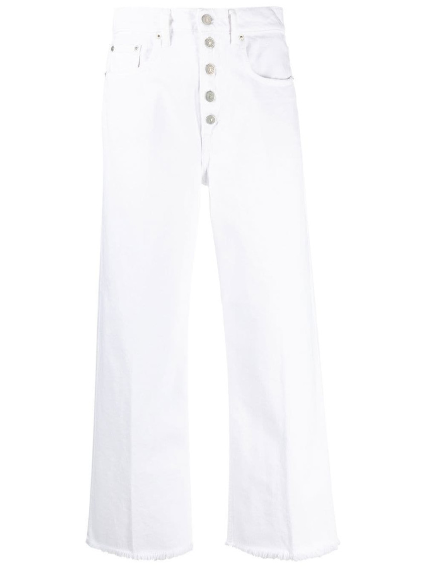 Polo Ralph Lauren Cropped Wide-leg Jeans In White