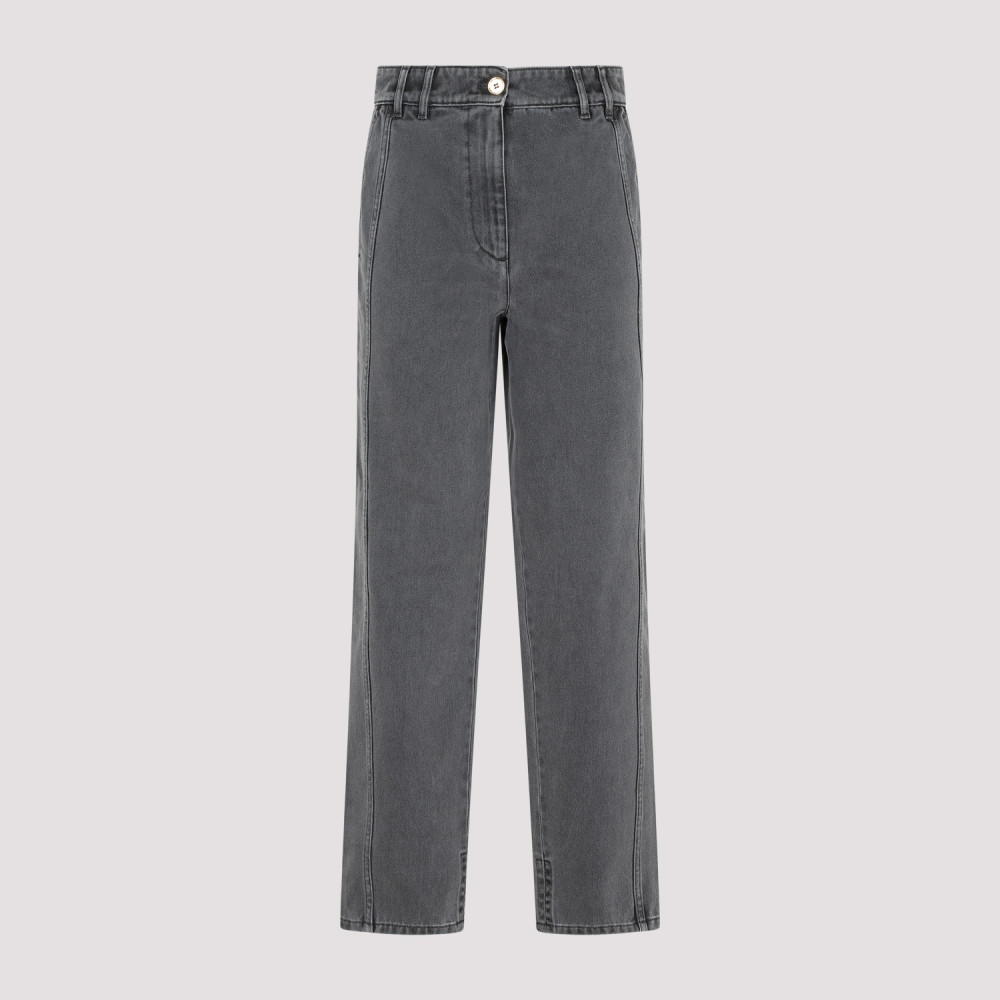 Patou Anthracite Cargo Cotton Trousers In Grey