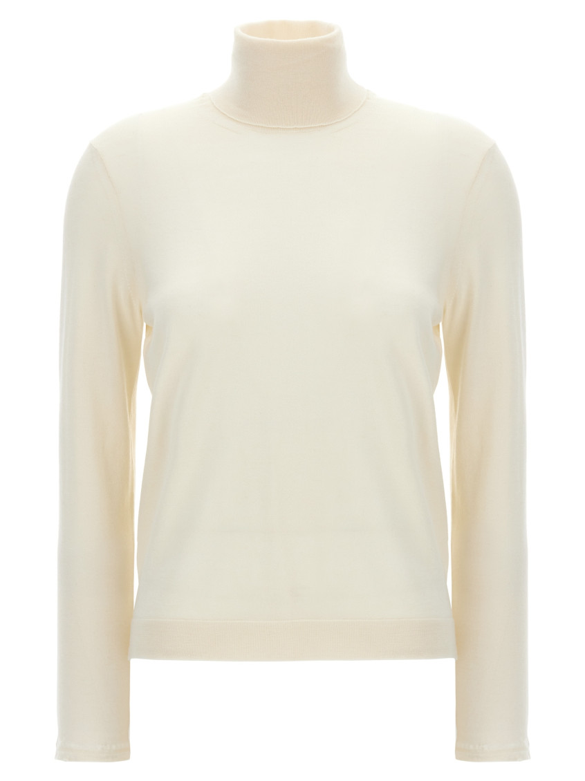 Tom Ford Silk Cashmere Turtleneck Sweater In White