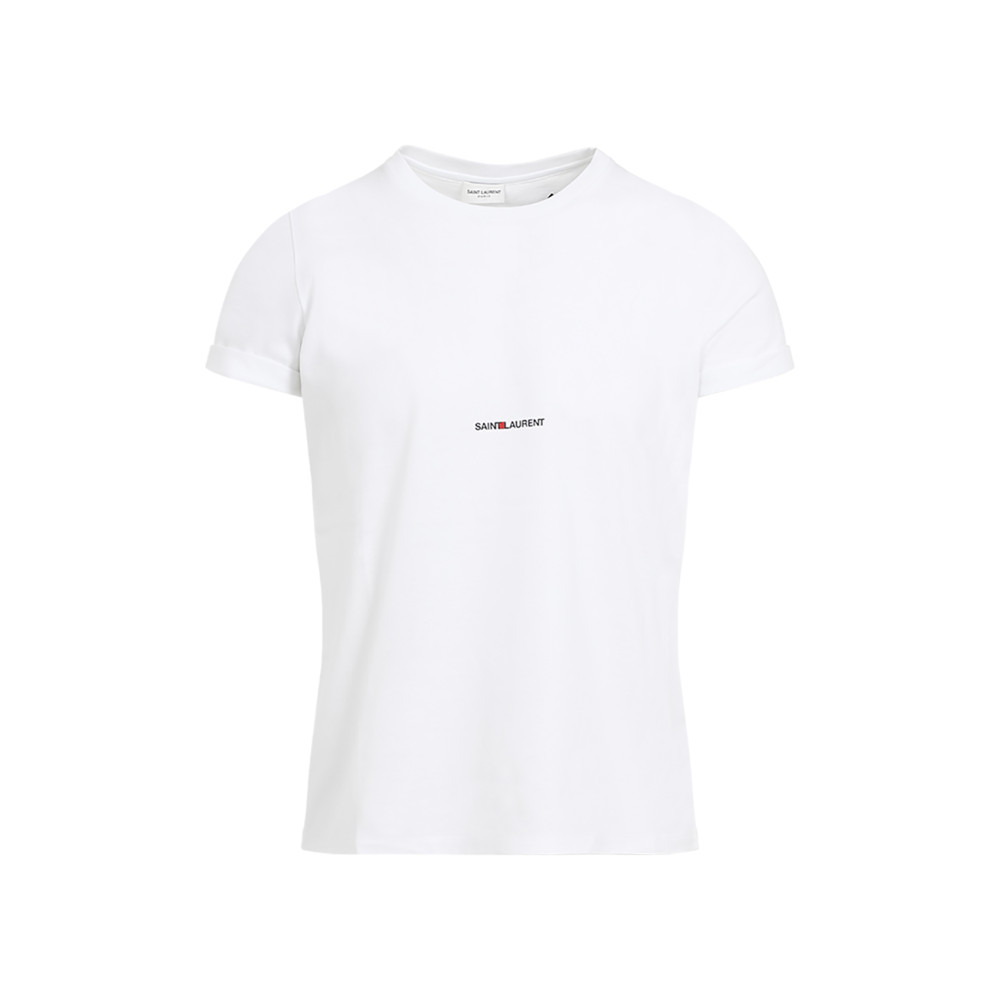 Saint Laurent Logo-print Cotton T-shirt In White