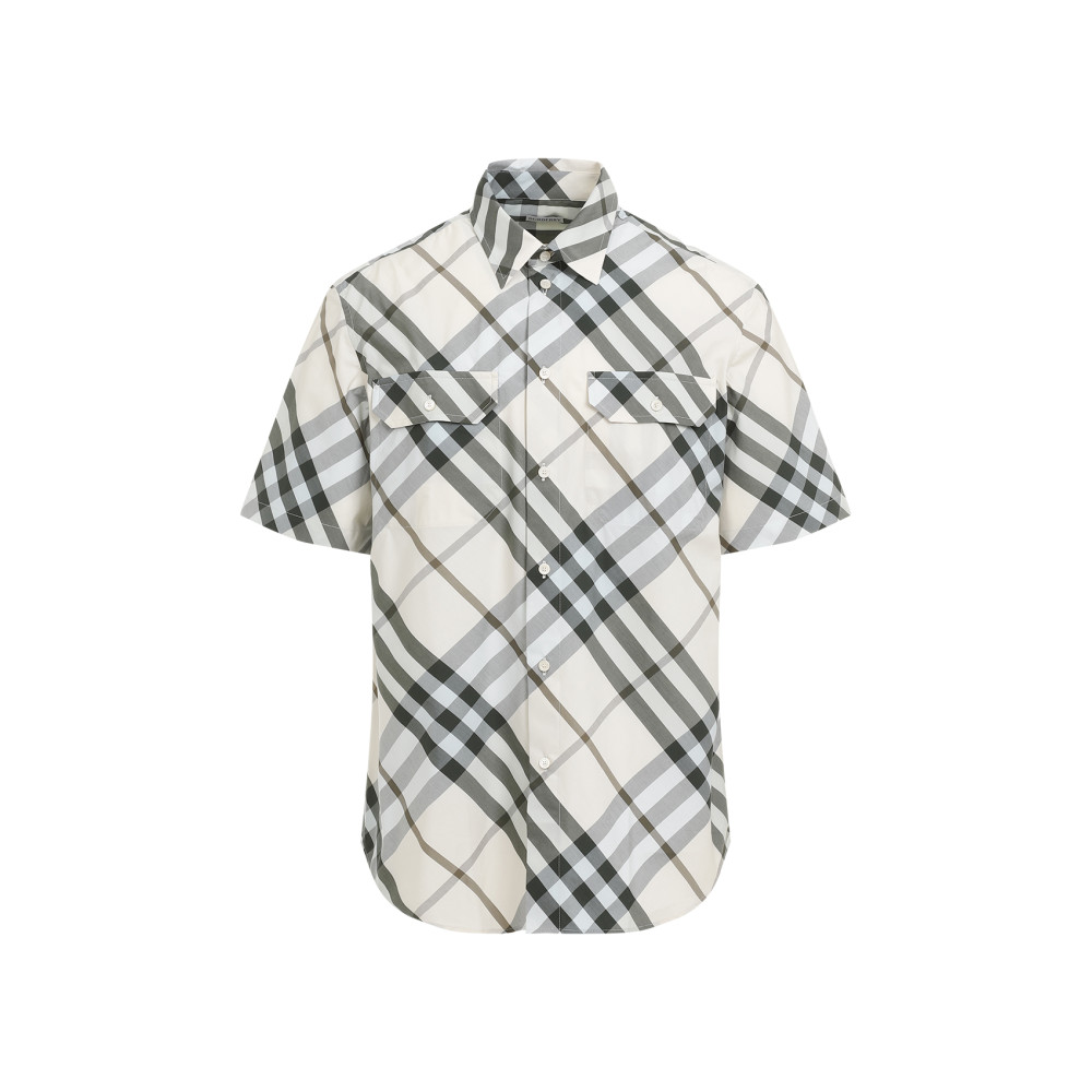 Burberry Short Sleeve Check Design Shirt In Multi