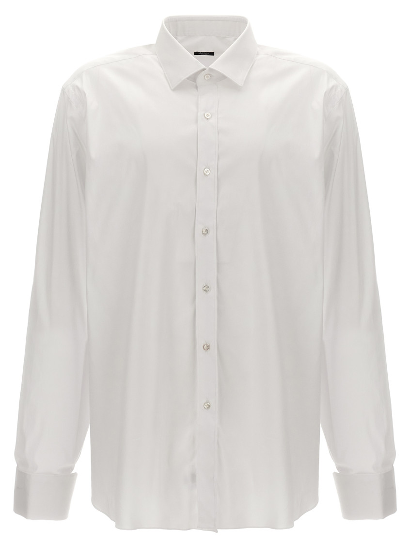 Barba Napoli Barba Poplin Shirt In White