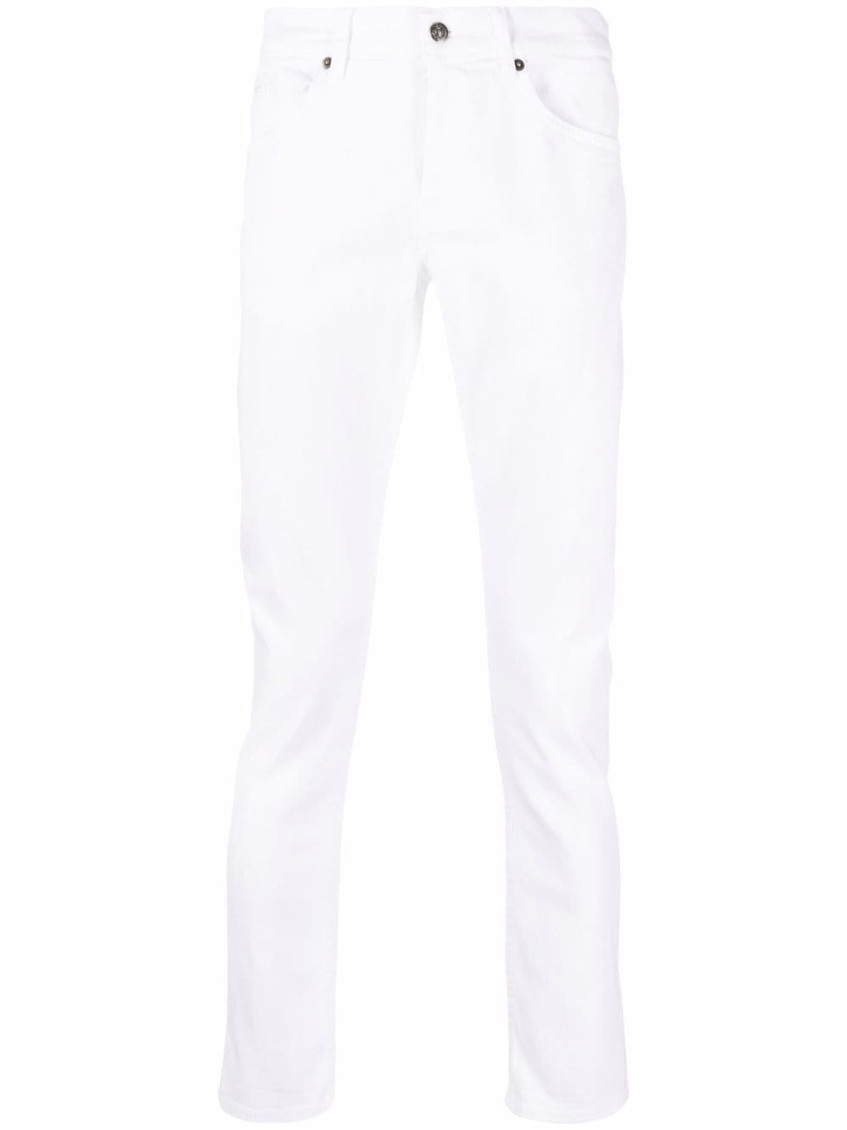 Dondup White Jeans with logo for Men Online USA at Darveys.com