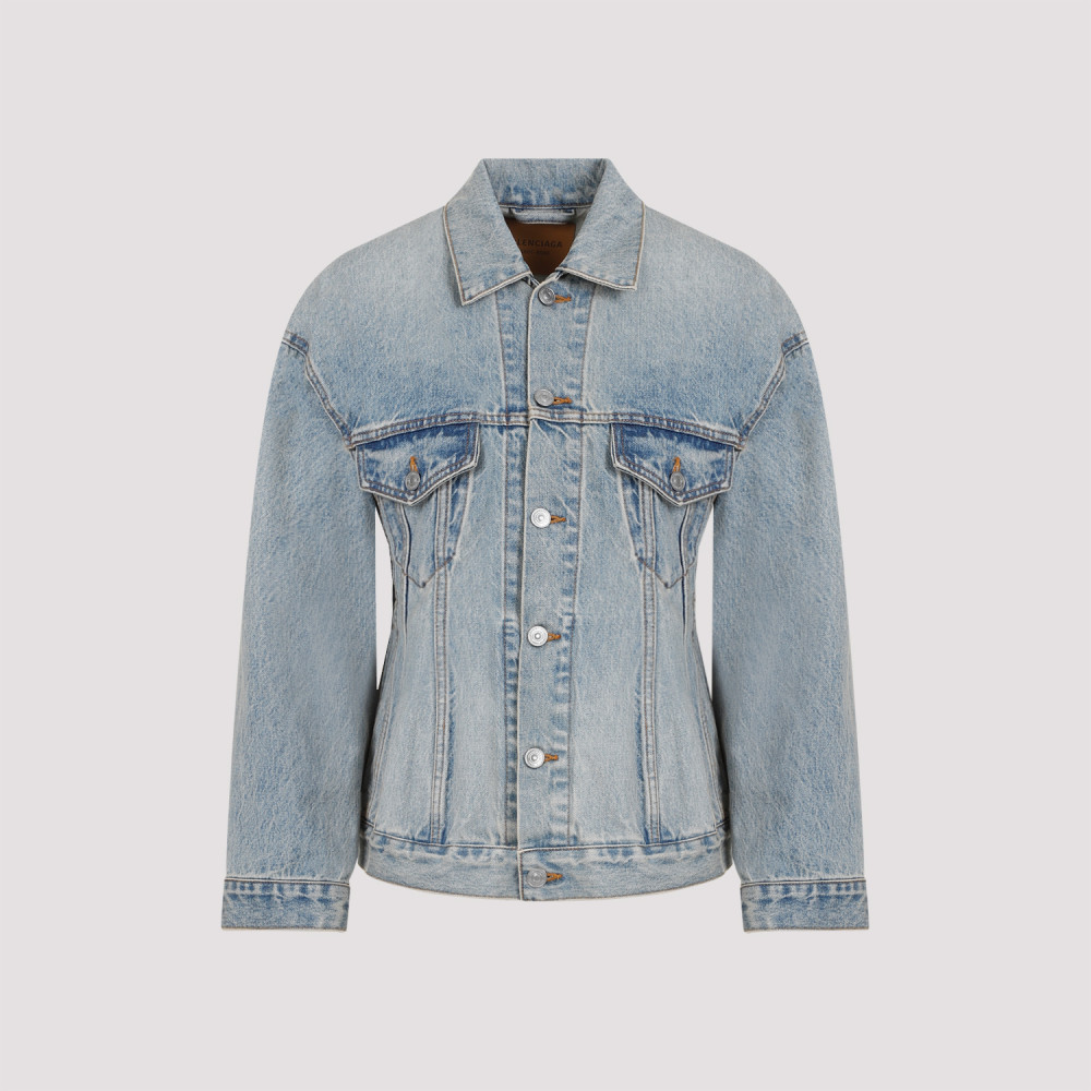 Balenciaga Light Blue Hourglass Denim Jacket for Women