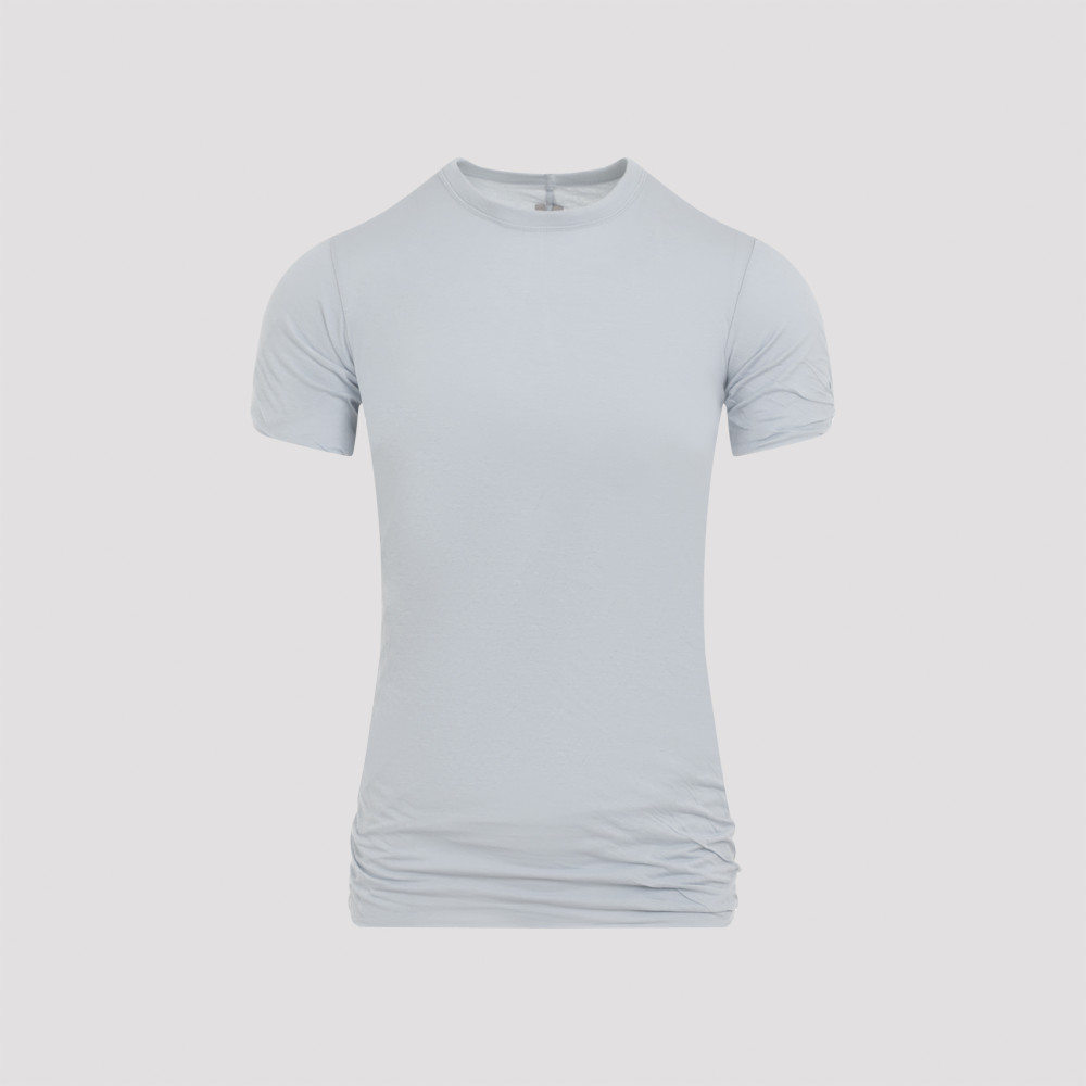 Shop Rick Owens Light Blue Drapped Effect T-shirt