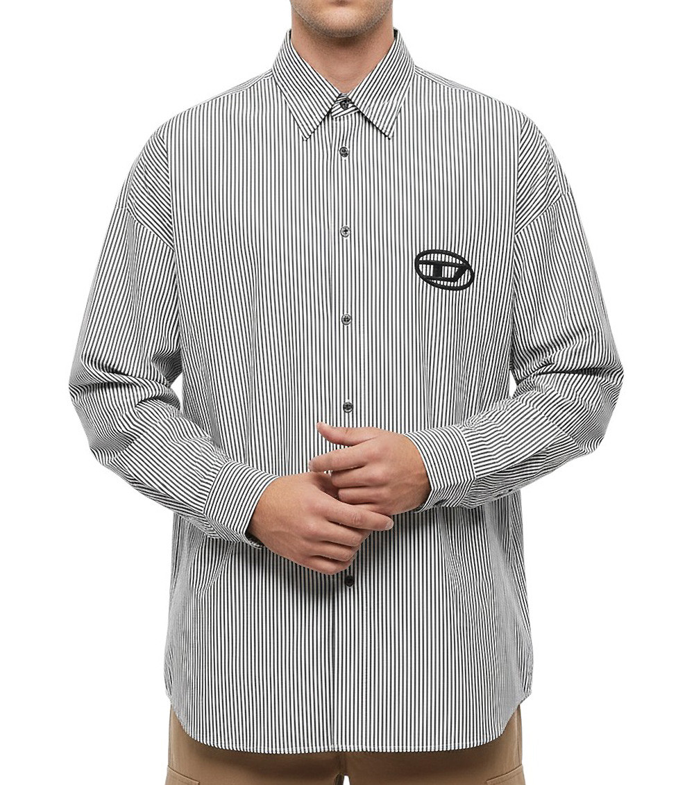 Diesel Black Loose Stripes Shirt for Men Online India at Darveys.com