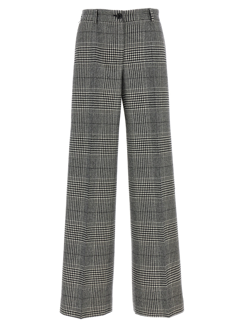 Shop Dolce & Gabbana Blackwhite Sartoriale Pants In Grey