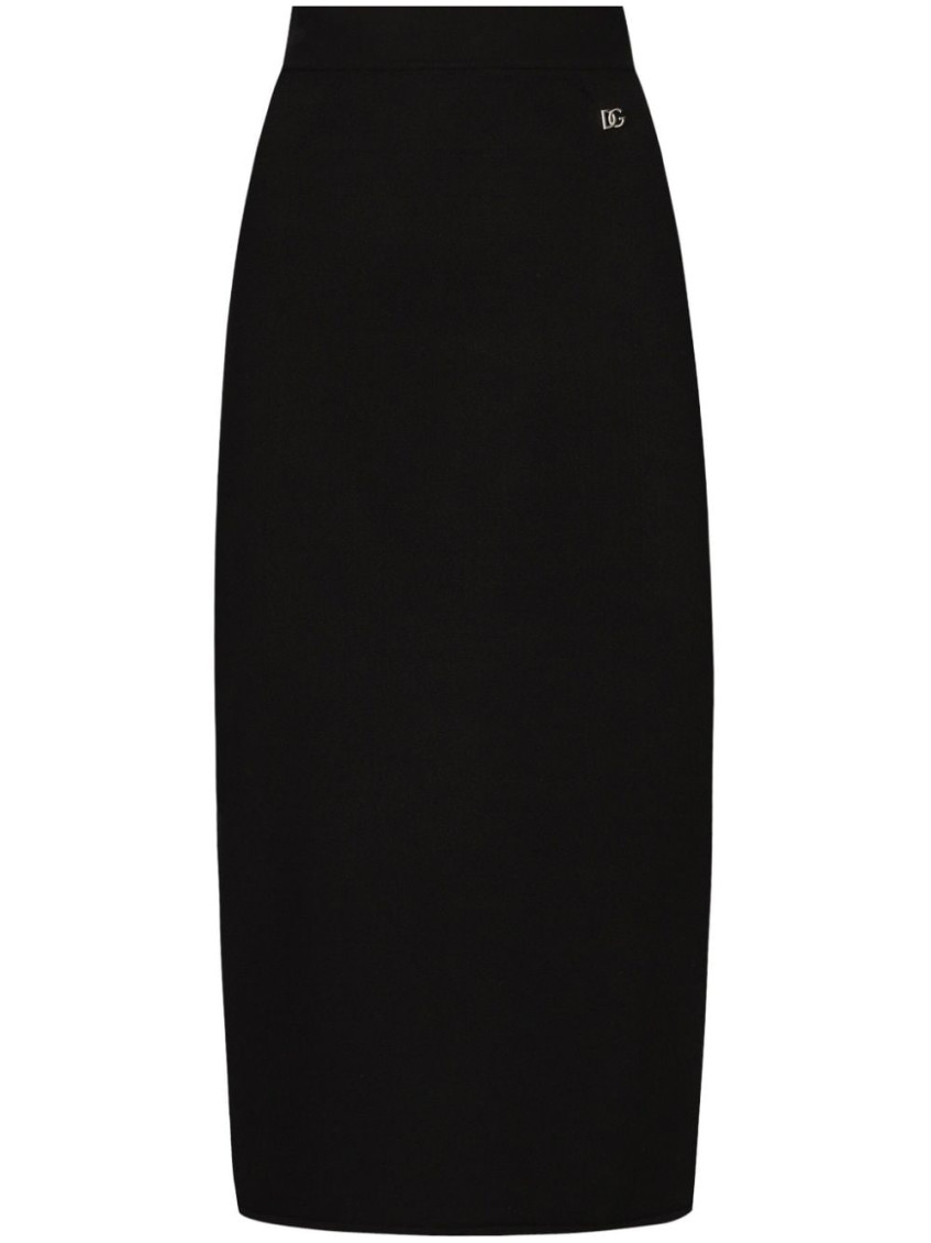 Dolce & Gabbana Viscose Blend Longuette Skirt In Black