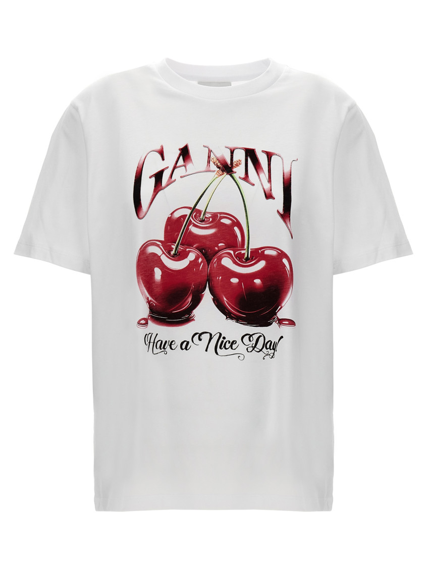 Ganni Graphic T-shirt In White