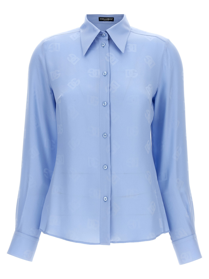 Shop Dolce & Gabbana Light Blue Dg Shirt