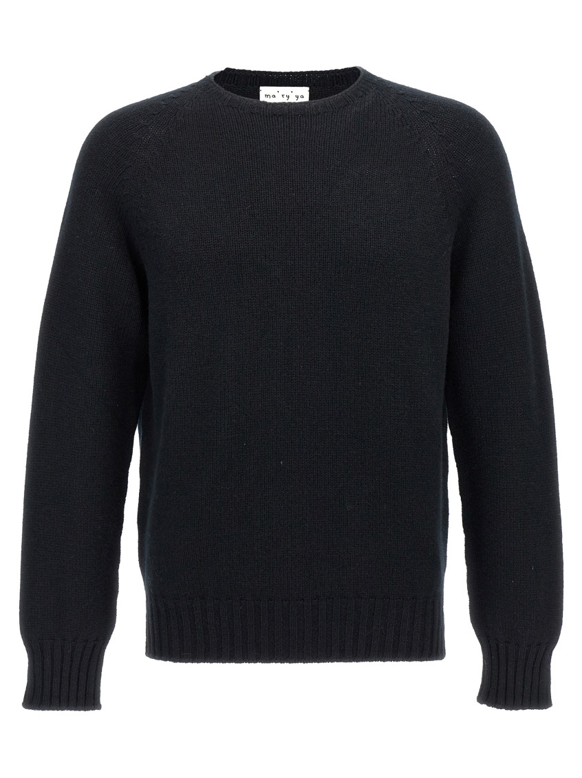 Ma'ry'ya Black Crew-neck Sweater In Black