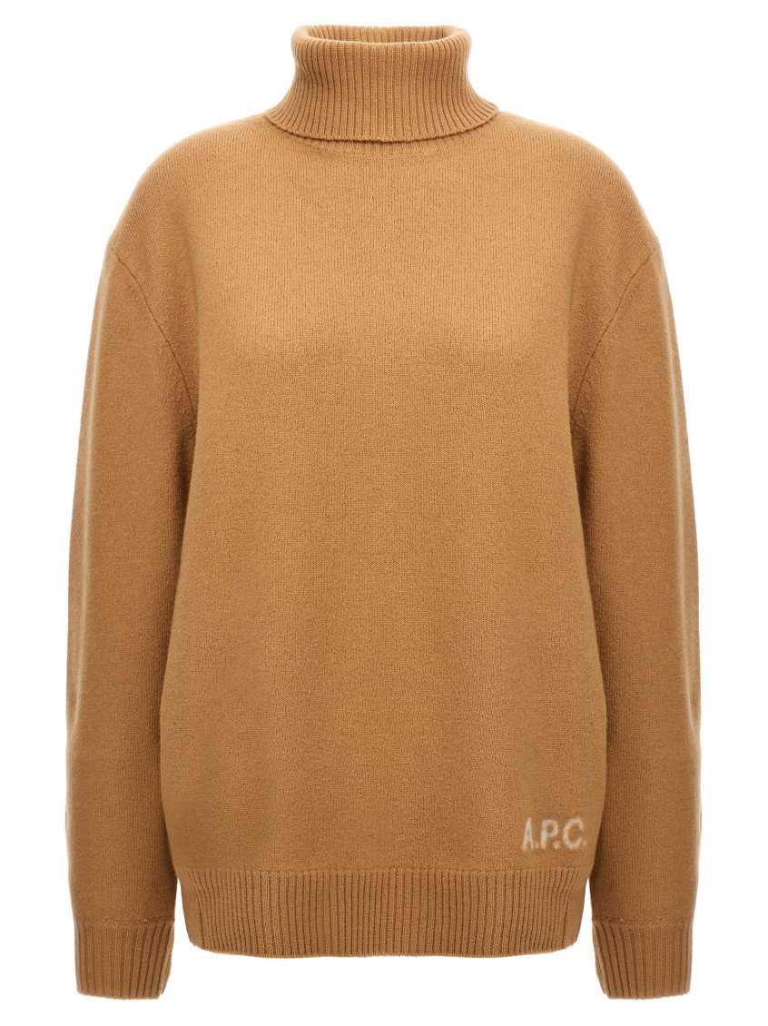 Apc Walter Turtleneck Wool Sweater In Beige