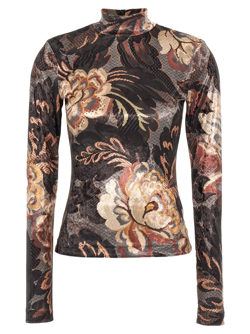 Shop Etro Multicolor Paisley Chenille Top