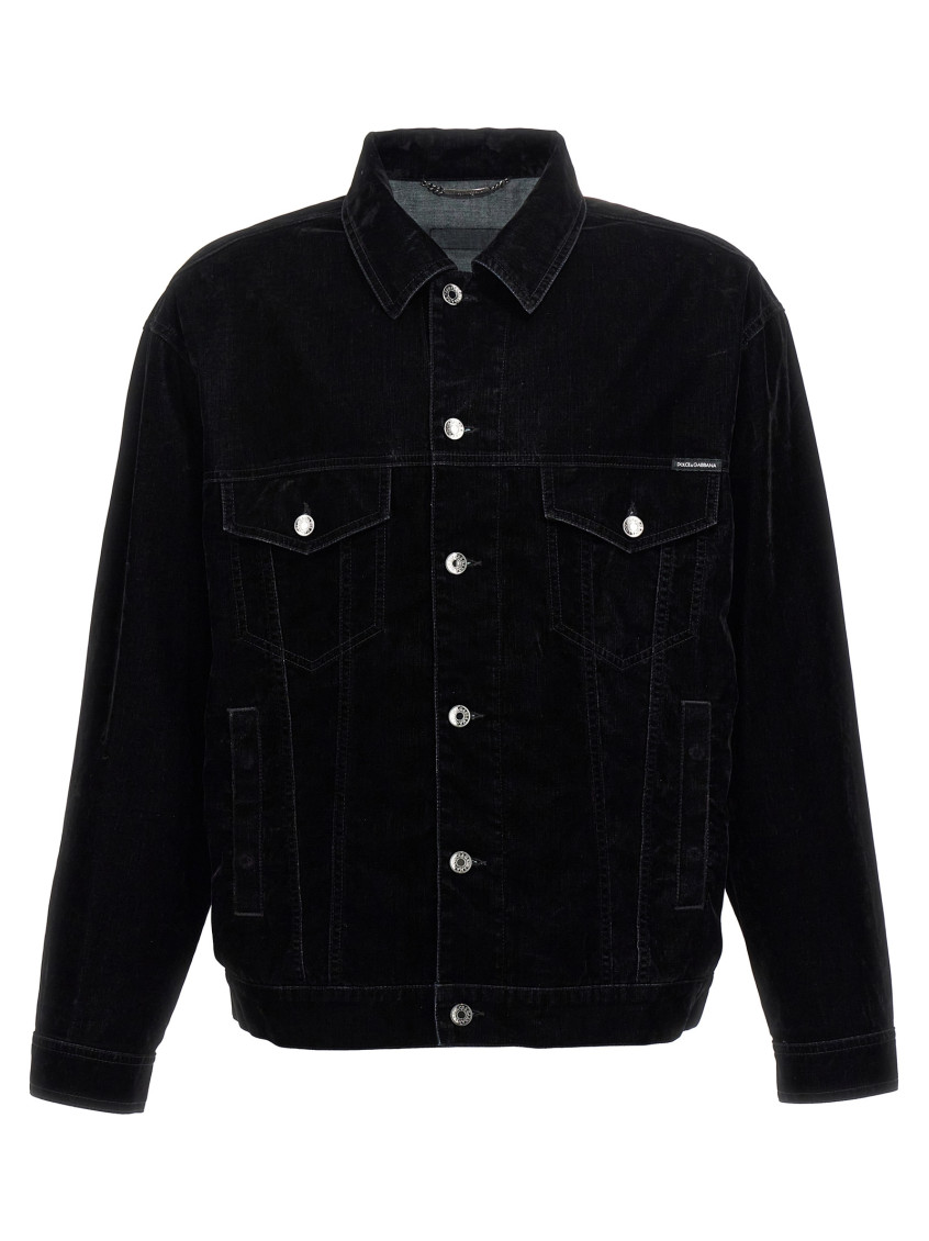 DOLCE &GABBANA ジャケット Dolce & Gabbana Black Velvet Shirt Jacket for Men Online India at