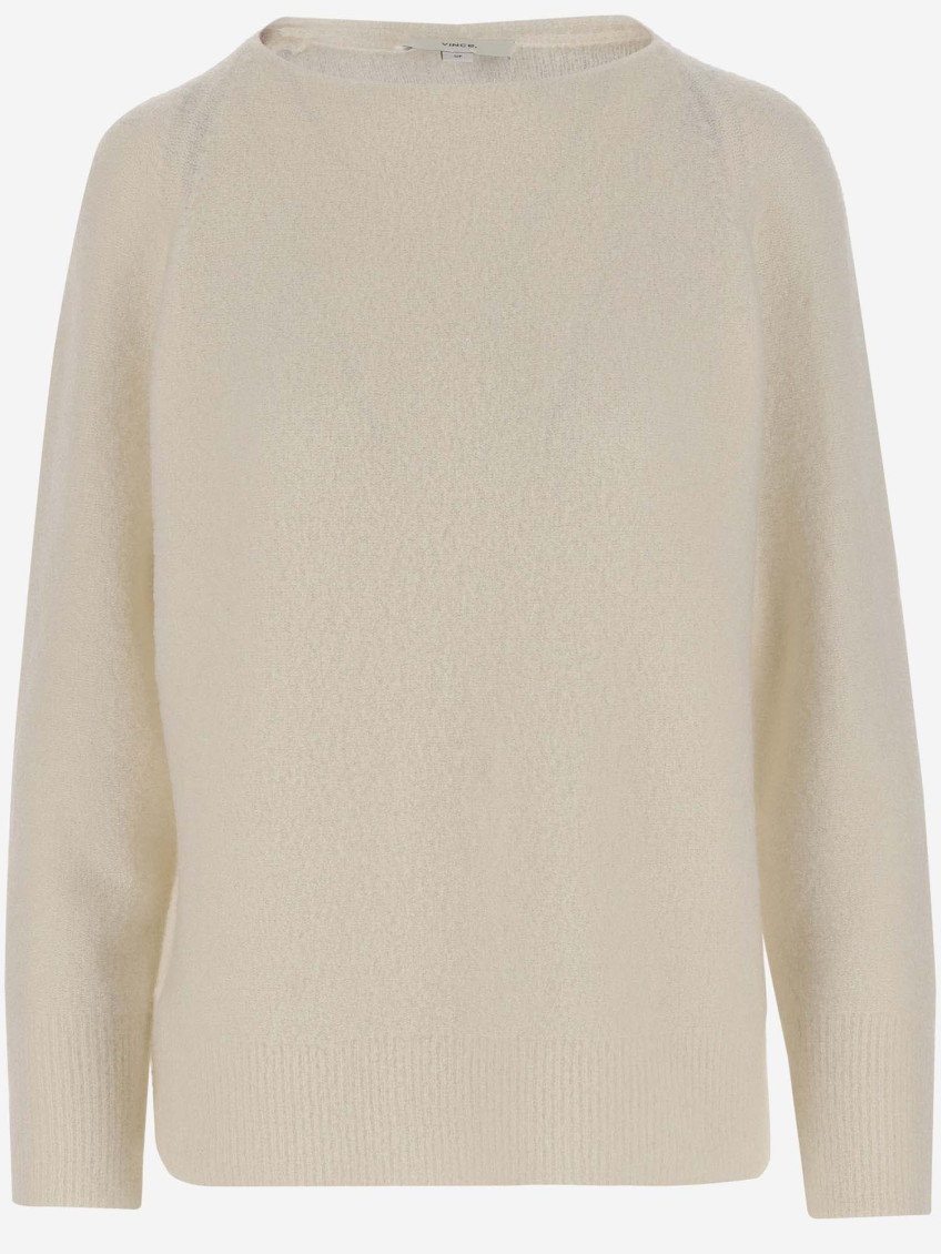 Vince Wool Blend Sweater In Beige