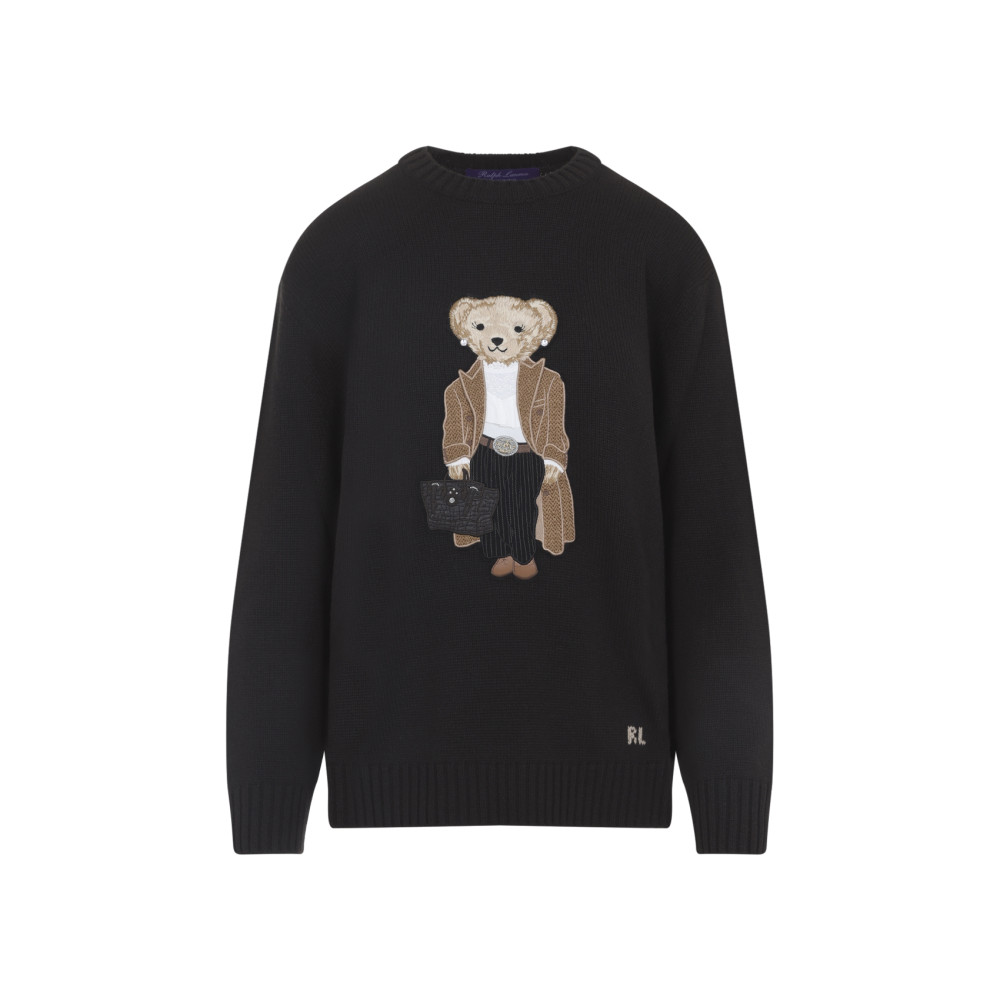 Ralph Lauren Crew Neck Embroidered Knitwear In Black