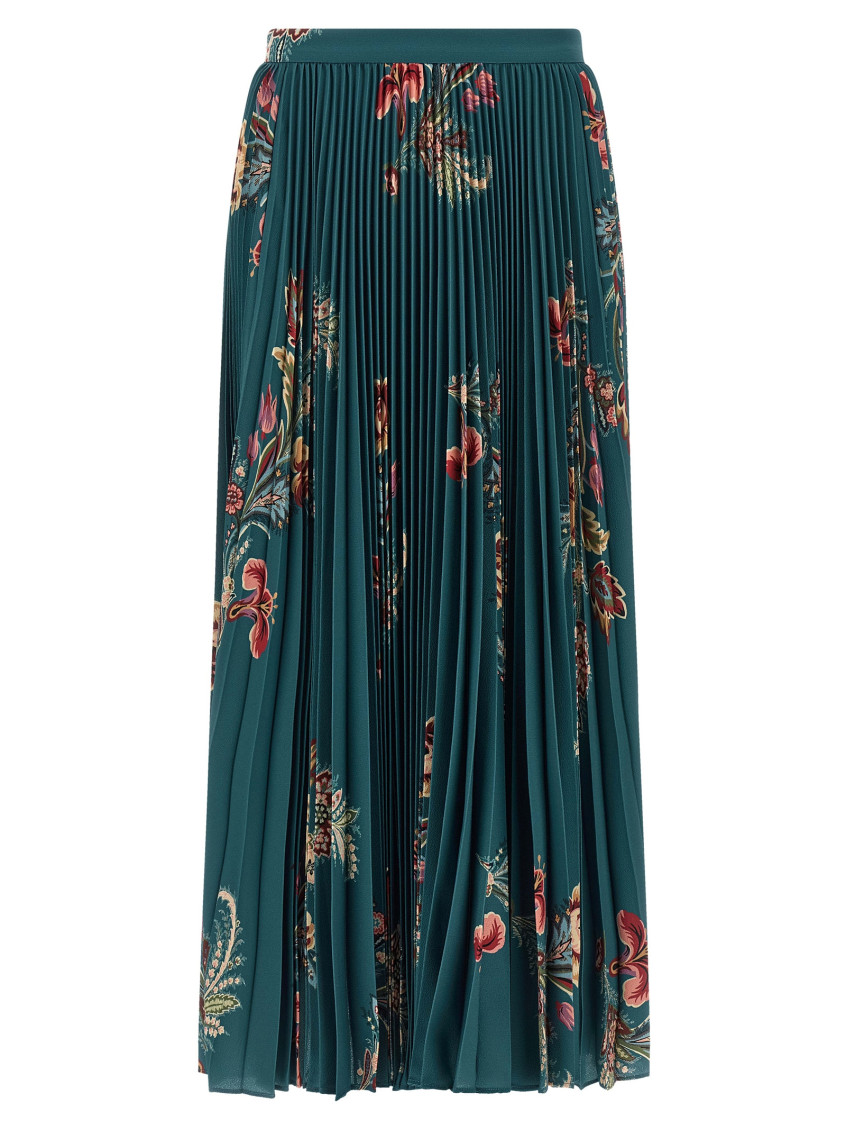 Etro Pleated Skirt Skirts Multicolor In Blue