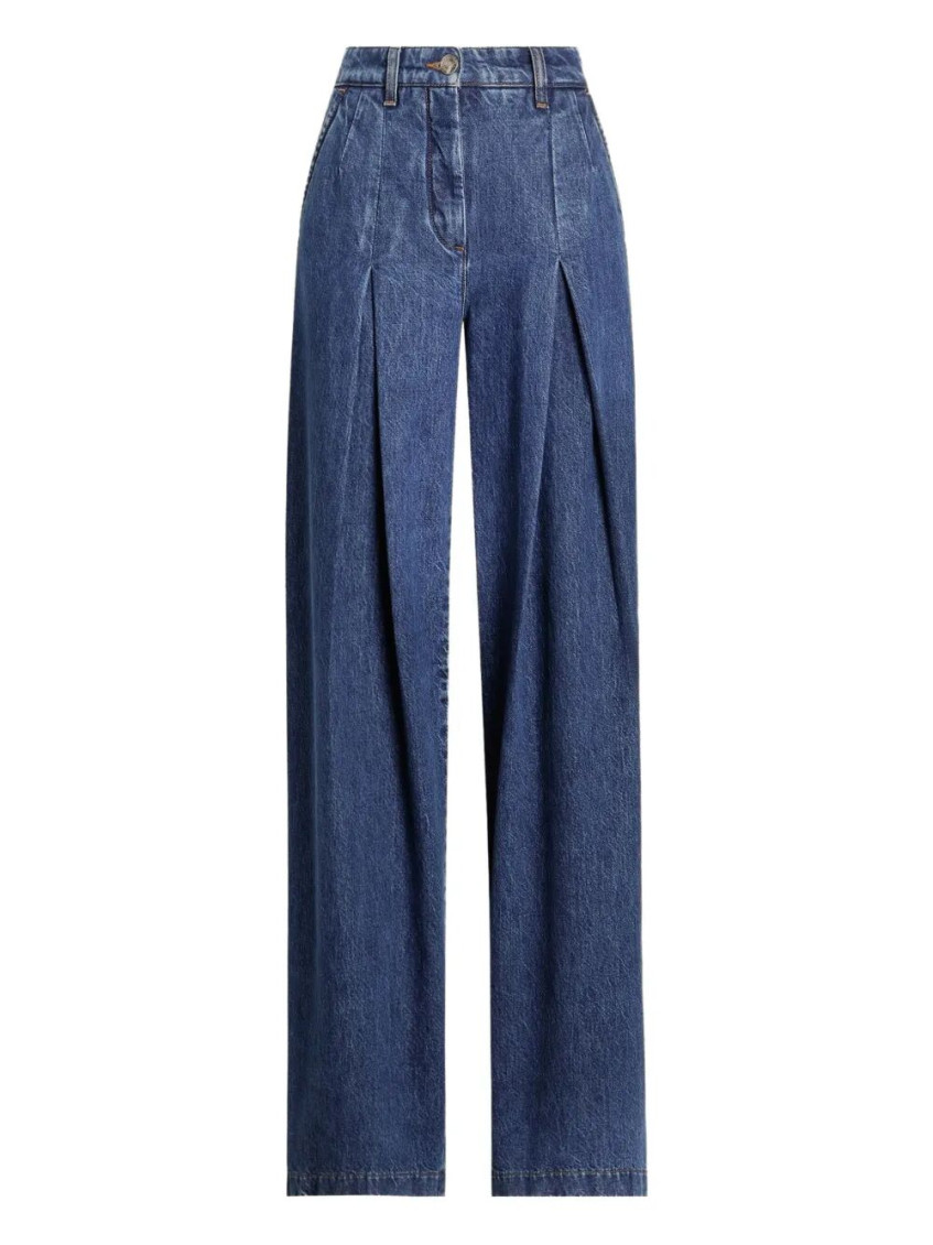 Dolce & Gabbana Straight Fit Trousers With 5 Pockets In Blue