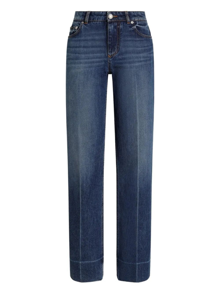 Dolce & Gabbana Blue Denim Jeans In Gold