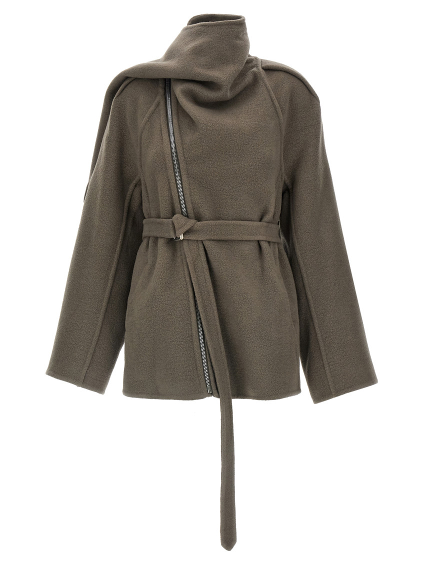 Rick Owens Scarf Flight Coats And Trench Coats Gray In Green