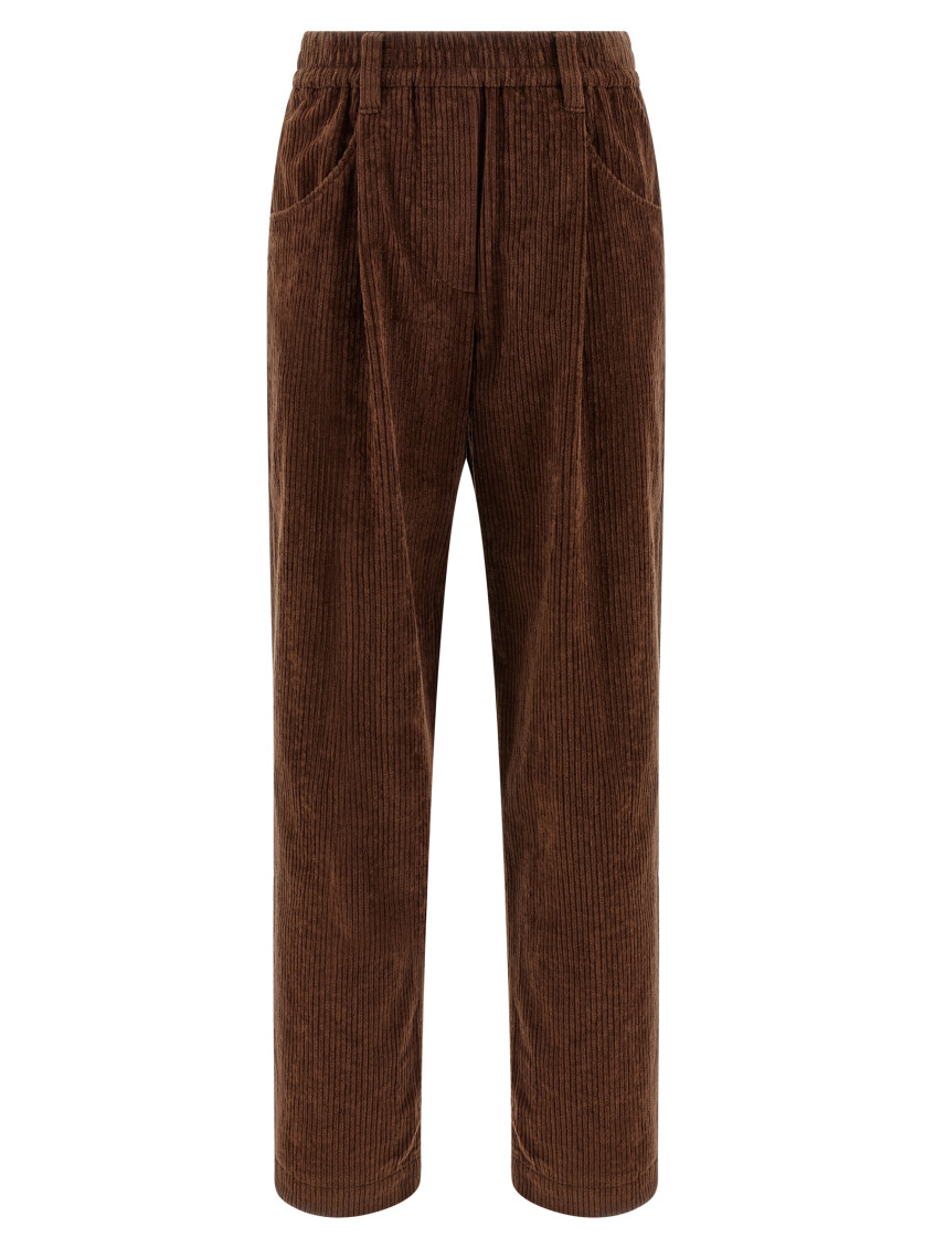 Brunello Cucinelli Brown Baggy Pants In Brown