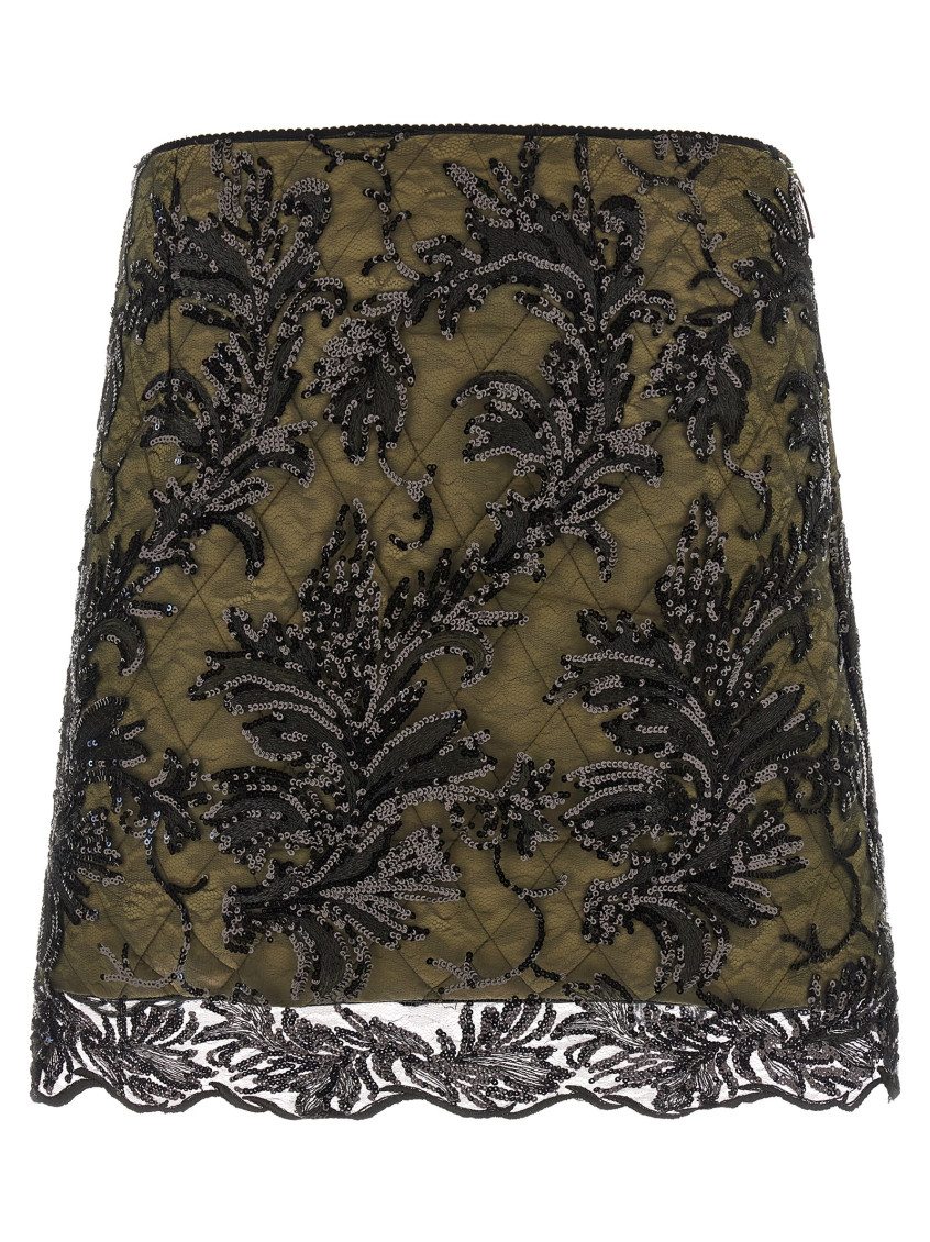 Le Twins Green Giulia Skirt In Green