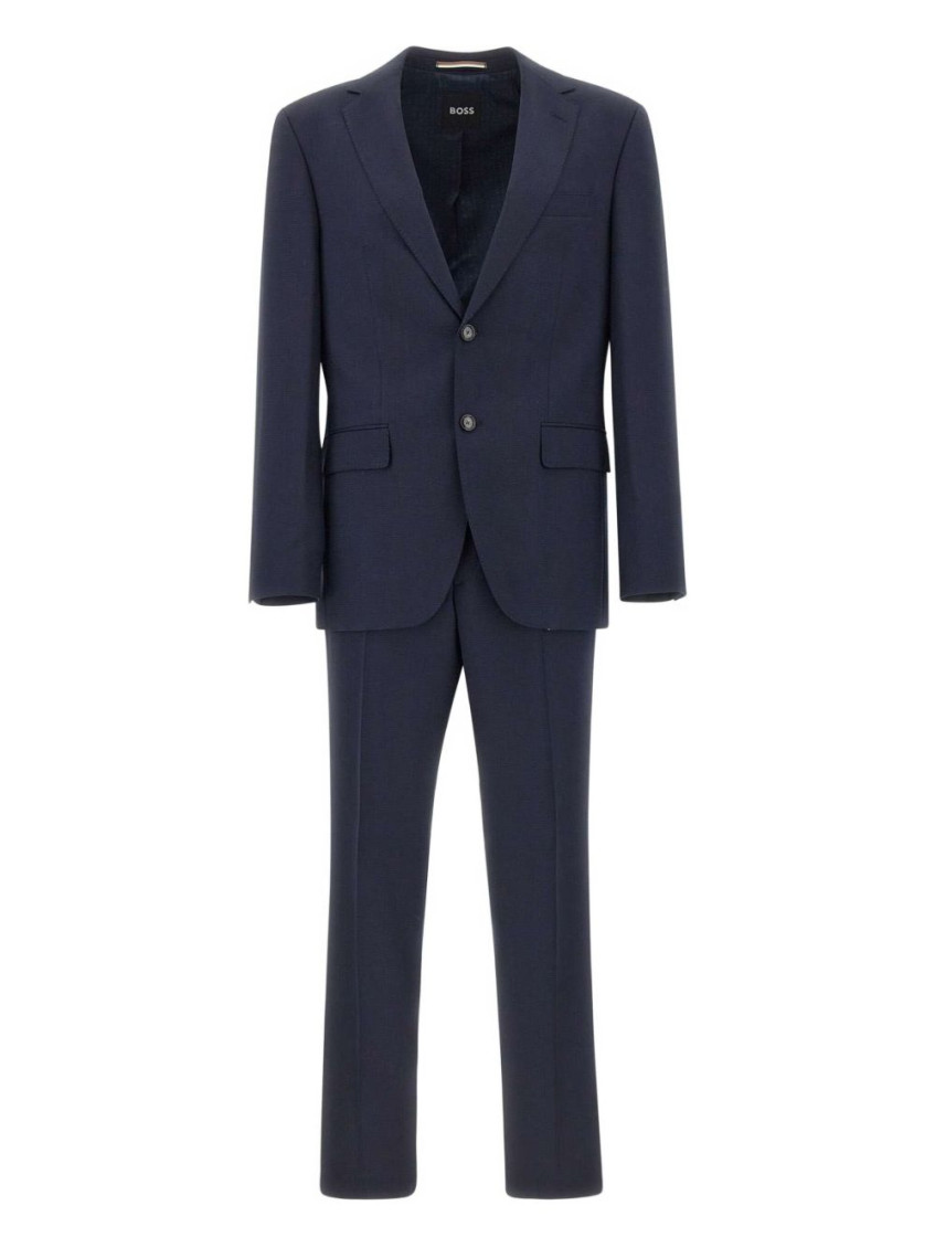 Hugo Boss Navy Blue Tailored Suit In Blue