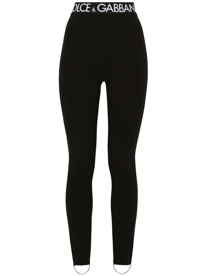 Dolce & Gabbana Black Logo Band Leggings