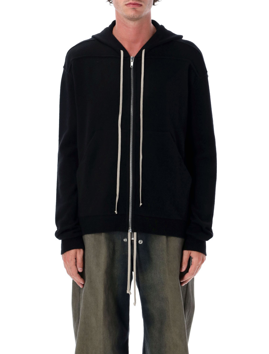 Rick Owens Black Zipped Hoodie for Men Online USA at Darveys.com