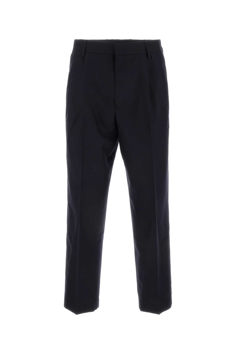 Dries Van Noten Penrud Pinstripe Pleated Wool Trousers In Dark Blue