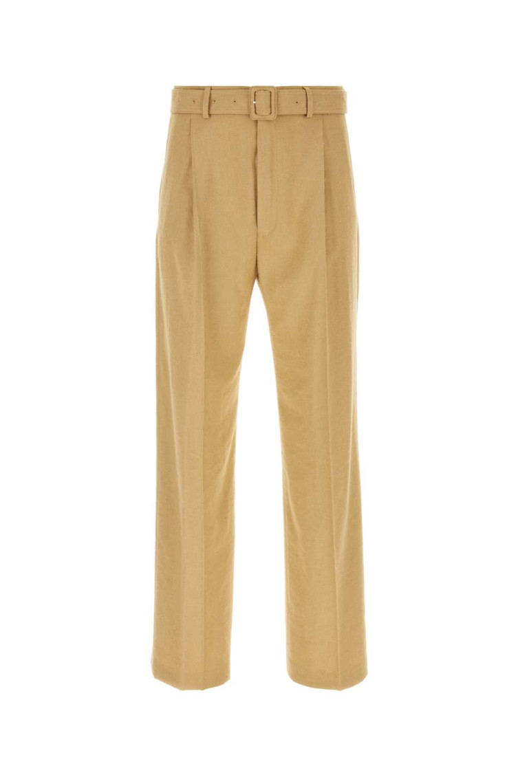 Dries Van Noten Camel Viscose Blend Pant In Light Brown