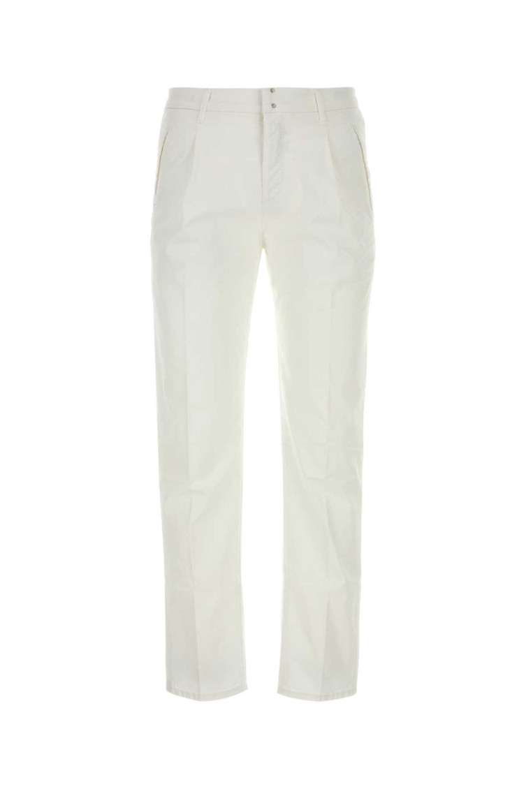 Incotex White Cotton Pant In White