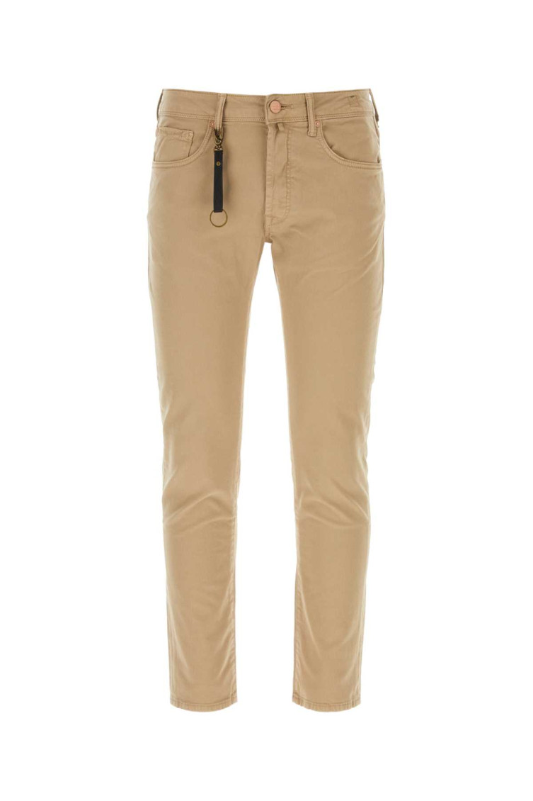 Incotex Stretch-cotton Tapered Trousers In Beige
