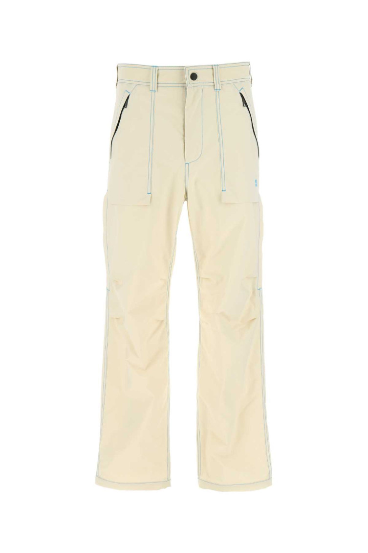 Msgm Cargo Pant With Wide-leg Silhouette And Multiple Pockets In White