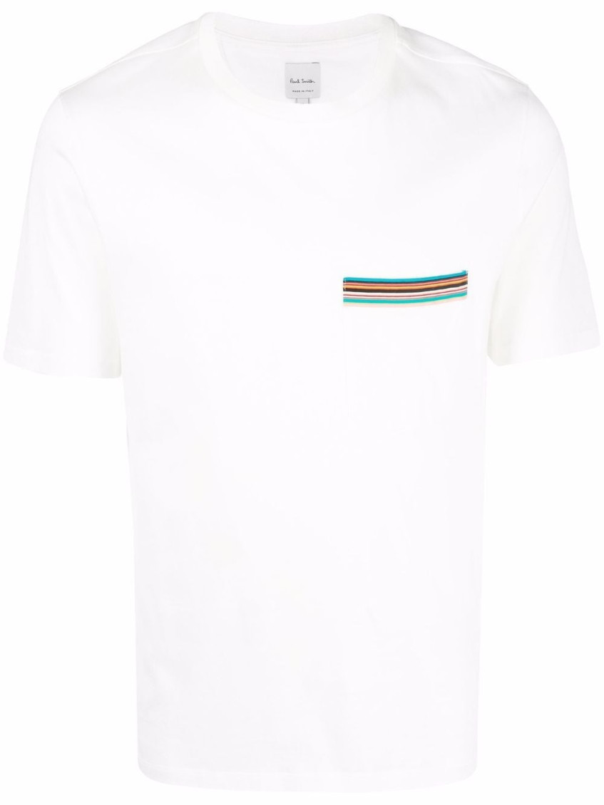 Paul Smith Chest-pocket Cotton T-shirt In White