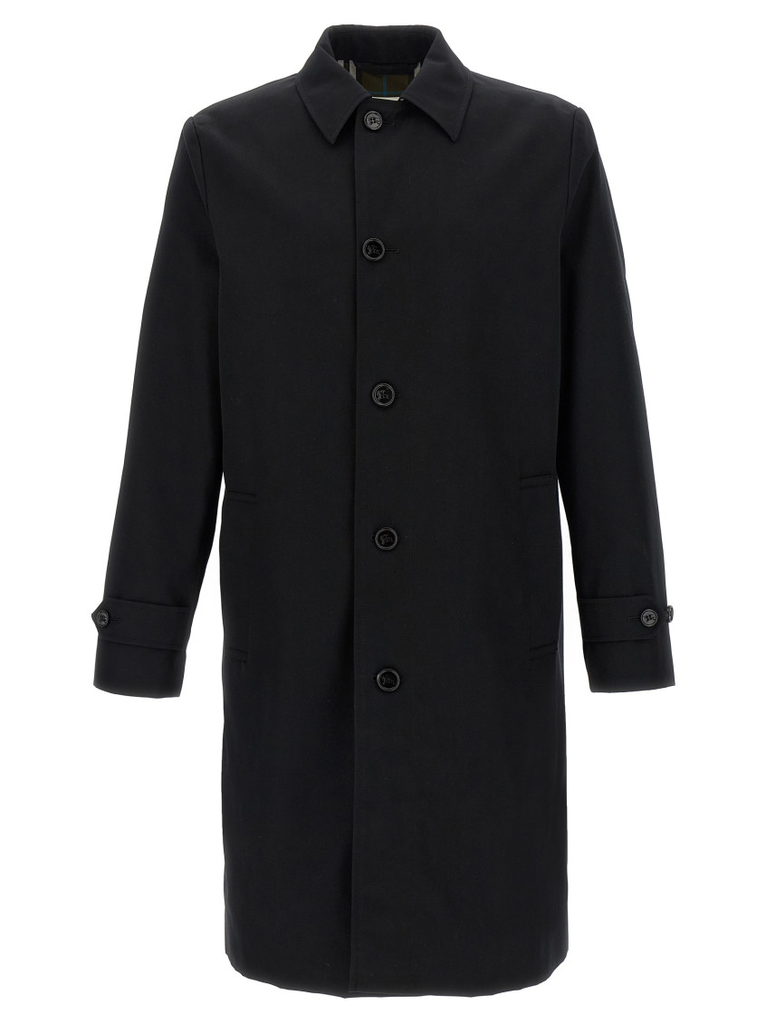 Burberry Collared Coat With Side Pockets And Long Sleeves