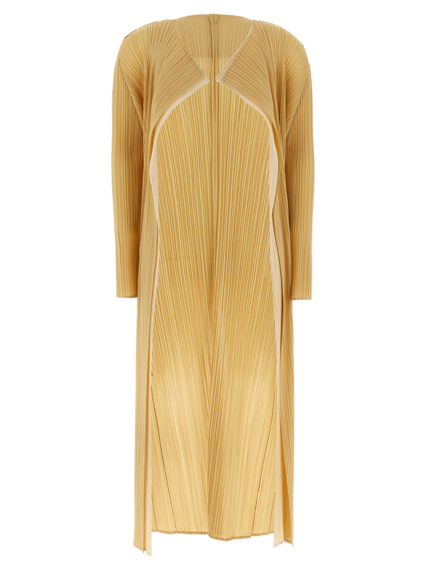 Issey Miyake Two-tone Cardigan Sweaters And Cardigans Beige In Neutral
