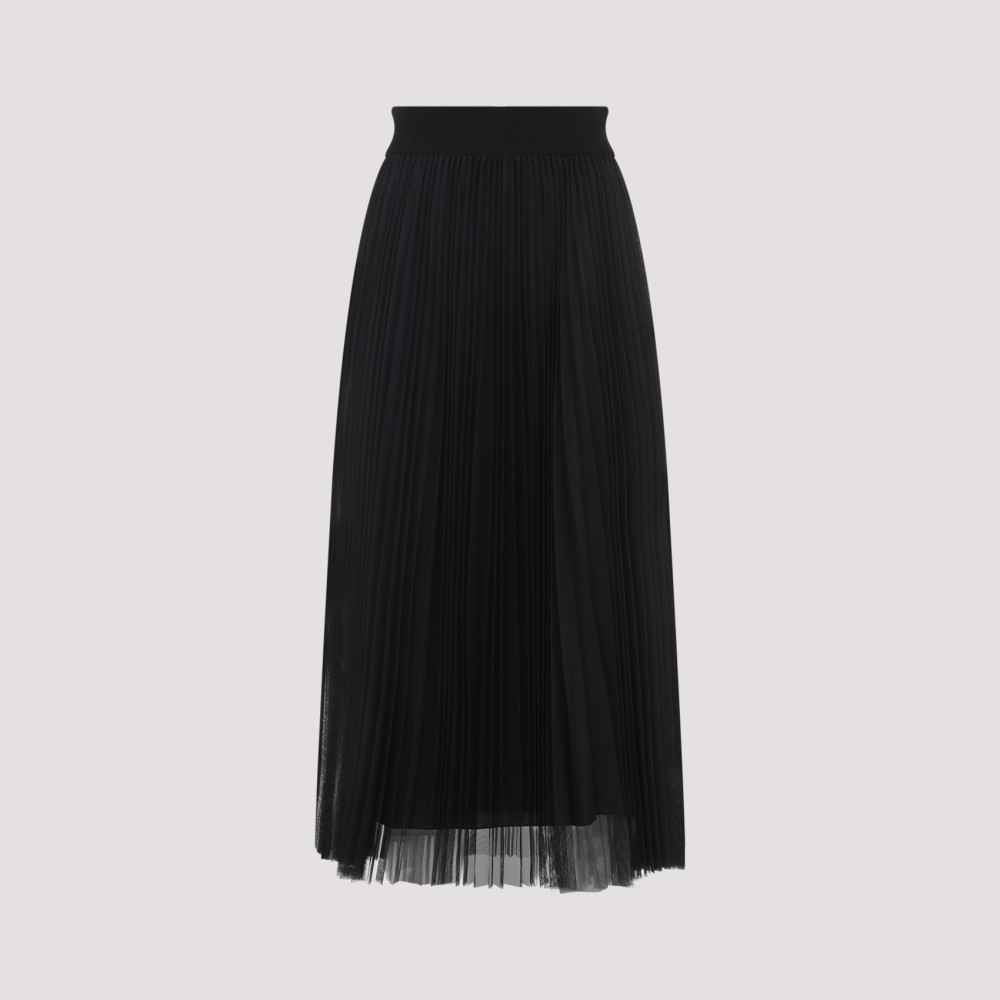 Fabiana Filippi Pleated Maxi Skirt With Sheer Overlay And High Waistband