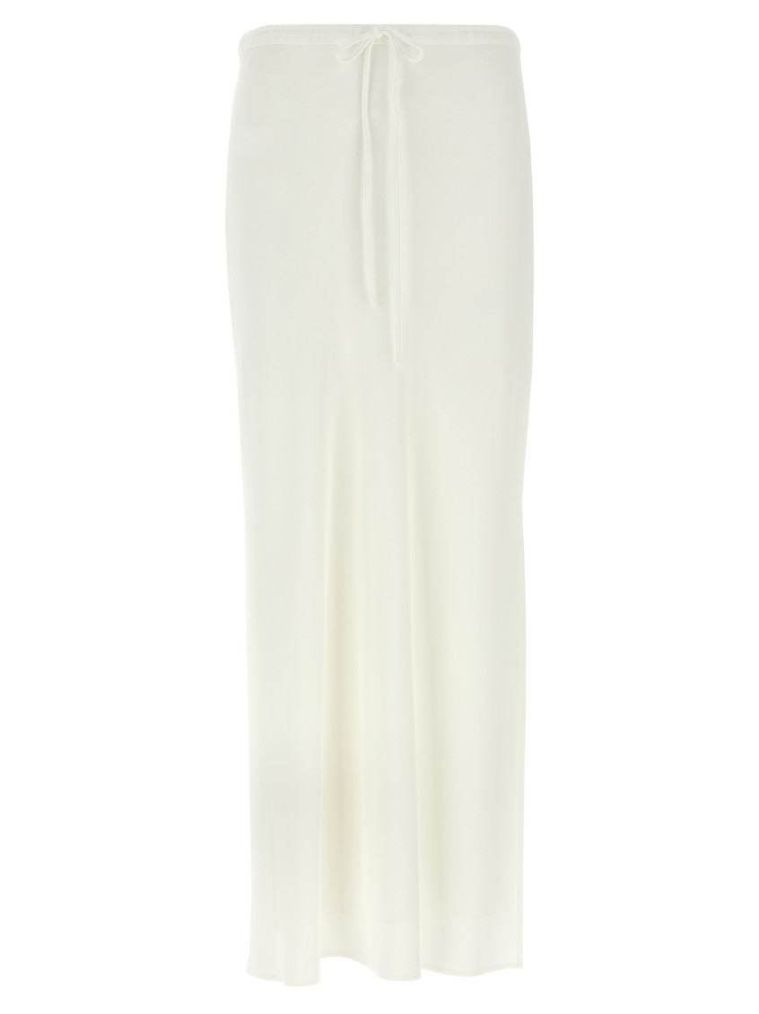 Brunello Cucinelli Long Silk Skirt With Drawstring And Elastic Waistband
